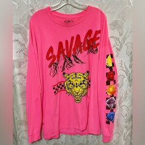 Popular Poison Hot Pink Long Sleeve Shirt